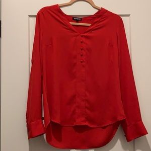 EXPRESS long sleeve red shirt